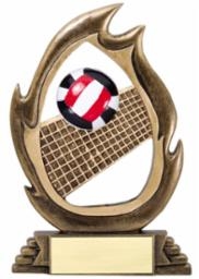 Flame<BR> Volleyball Trophy<BR> 7.25 Inches