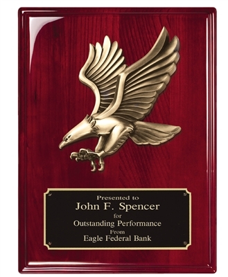 Rosewood Premium<BR> Eagle Plaque<BR> 8x10 or 9x12 Inches