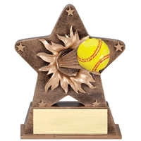 Starburst Softball Trophy<BR> 5.5 Inches
