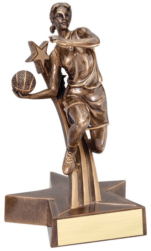 Superstar Female<BR> Basketball Trophy<BR> 6.5  & 8.5 Inches