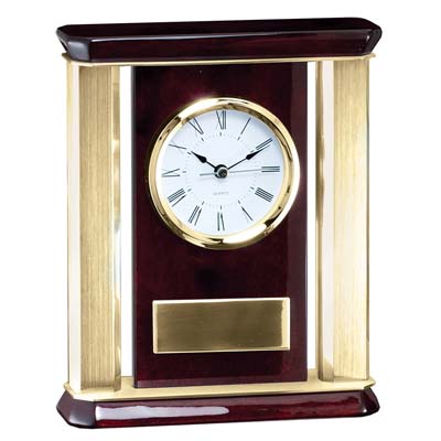 Gold Rosewood<BR> Chairman Clock<BR> 9 Inches