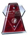 Rosewood Arrow<BR> Glass Trophy<BR> 9 Inches