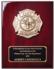 Fireman Cast<BR> Rosewood Plaque<BR> 9x12 Inches