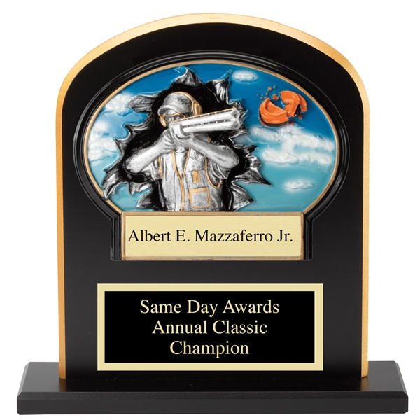 Ebony Stand Up<BR> Trap Shooting Award<BR> 10" x 12"