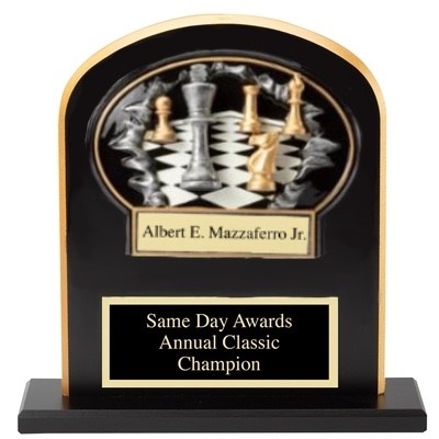 Ebony Stand Up<BR> Chess Award<BR> 10" x 12"