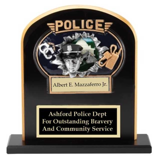 Ebony Stand Up<BR> Police Award<BR> 10" x 12"