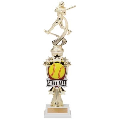 SAME DAY<br> SOFTBALL MOTION TROPHY <BR> 14 INCHES