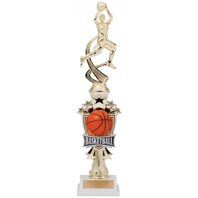 SAME DAY<br>Female Motion Basketball Trophy<BR> 14 Inches