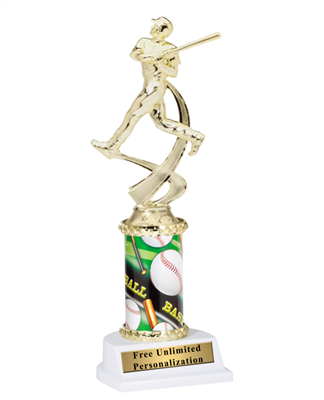 SAME DAY<BR> Baseball Theme Trophy<BR> 10 Inches