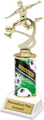 SAME DAY<BR> Male Soccer Theme Trophy <BR> 10 Inches