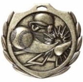 SAME DAY<BR>Burst Baseball/Softball Medal<BR> 2.25 Inches