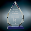 SAME DAY<BR>Premium Blue Diamond<BR> Crystal Trophy<BR> 7.75 Inches
