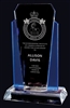 SAME DAY<BR>Premium Blue Victory<BR> Crystal Trophy<BR> 7 Inches