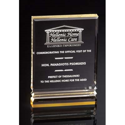 Acrylic Award Clear Rectangle Block Plaque - Fast Shipping - Award