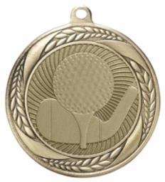 SAME DAY <BR>Laurel Wreath Golf<BR> Gold <BR> 2.25 Inch Medal