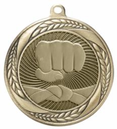 SAME DAY <BR>Laurel Wreath Karate <BR> Gold <BR> 2.25 Inch Medal