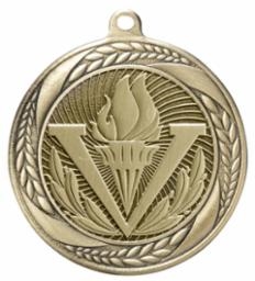 SAME DAY <BR>Laurel Wreath Victory <BR> Gold <BR> 2.25 Inch Medal