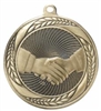 SAME DAY <BR>Laurel Wreath Handshake <BR> Gold <BR> 2.25 Inch Medal