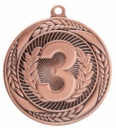 SAME DAY <BR>Laurel Wreath 3rd Place<BR> Bronze Only<BR> 2.25 Inch Medal