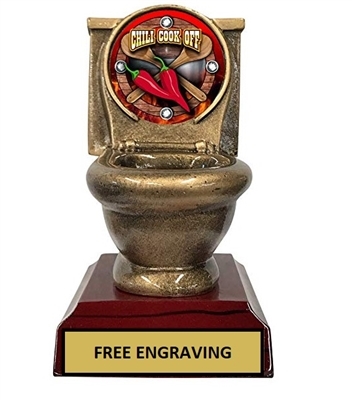 SAME DAY<BR>TOILET BOWL TROPHY <BR>CHILI COOK OFF <BR>5 INCHES