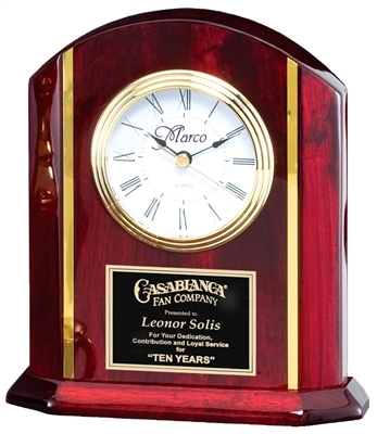 SAME DAY<BR>Rosewood Arch<BR> Premium Clock<BR> 8 Inches