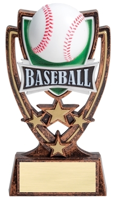 SAME DAY<BR> 4 Star Baseball Trophy<BR> 6 Inches