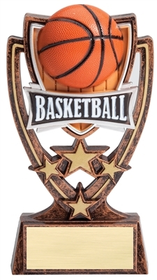 SAME DAY<BR>4 Star Basketball Trophy<BR> 6 Inches