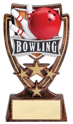 SAME DAY<BR> 4 Star Bowling Trophy<BR> 6 Inches