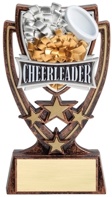 SAME DAY<BR> 4 Star Cheerleading Trophy<BR> 6 Inches
