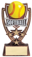Inflation Buster<BR>4 Star<BR> Softball Trophy<BR> 6 Inches