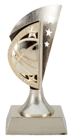 Gold Star<BR> Basketball Trophy<BR> 6 Inches