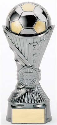 Gunmetal Soccer Trophy<BR> 6 Inches to 10.25 Inches