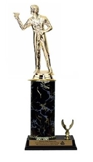 Single Column - 1 Trim<BR> Male Dart Thrower Trophy<BR> 10-12 Inches<BR> 10 Colors