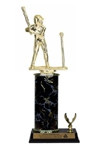 Single Column - 1 Trim<BR> Male T-Ball Trophy<BR> 10-12 Inches<BR> 10 Colors