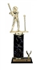 Single Column - 1 Trim<BR> Female T-Ball Trophy<BR> 10-12 Inches<BR> 10 Colors