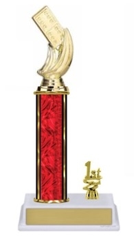 Single Column - 1 Trim<BR> Domino Trophy<BR> 10-12 Inches<BR> 9 Colors