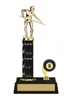 Single Column - 8 Ball Trim<BR> Male Billiards Trophy<BR> 10-12 Inches<BR> 10 Colors