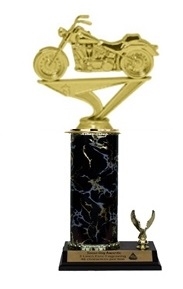 Single Column - 1 Trim<BR> Soft Tail Motorcycle Trophy<BR> 10-12 Inches<BR> 10 Colors