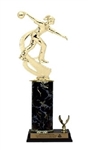 Single Column Trophy - 1 Trim<BR> Female Motion Bowler <BR> 10-12 Inches<BR> 10 Colors