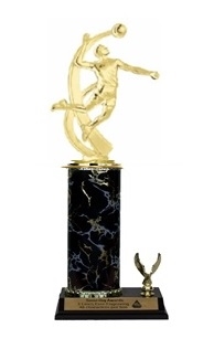 Single Column - 1 Trim<BR>MaleVolleyball Trophy<BR> 10-12 Inches<BR> 10 Colors