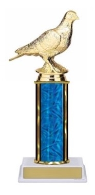 Single Column<BR> Pigeon Trophy<BR> 10-12 Inches<BR> 10 Colors