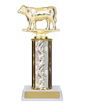 Single Column<BR> Angus Cow Trophy<BR> 10-12 Inches<BR> 10 Colors