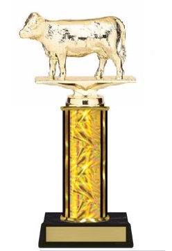 Single Column<BR> Hereford Cow Trophy<BR> 10-12 Inches<BR> 10 Colors