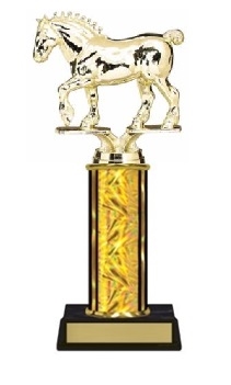 Single Column<BR> Work Horse Trophy<BR> 10-12 Inches<BR> 9 Colors