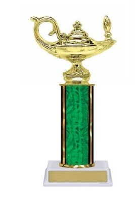 Single Column<BR> Lamp Trophy<BR> 10-12 Inches<BR> 10 Colors