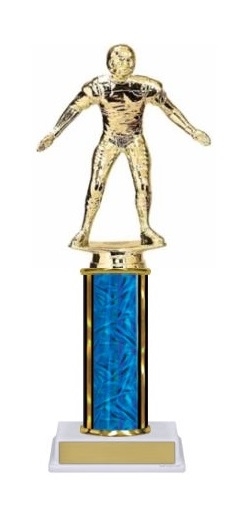 Single Column<BR> Football Lineman Trophy<BR> 10-12 Inches<BR> 10 Colors