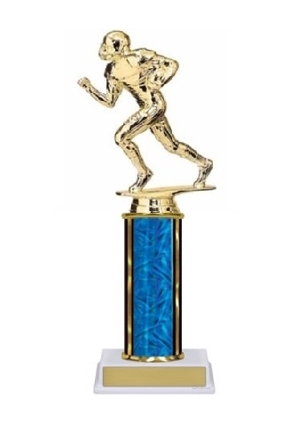 Single Column<BR> Football Running Back Trophy<BR> 10-12 Inches<BR> 10 Colors