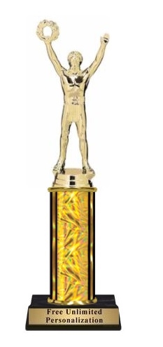 Single Column<BR> Male Victory Trophy<BR> 10-12 Inches<BR> 10 Colors