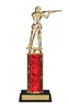 Single Column<BR> Female Trap Shooter Trophy<BR> 10-12 Inches<BR> 9 Colors