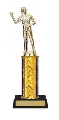 Single Column<BR> Male Dart Thrower Trophy<BR> 10-12 Inches<BR> 10 Colors
